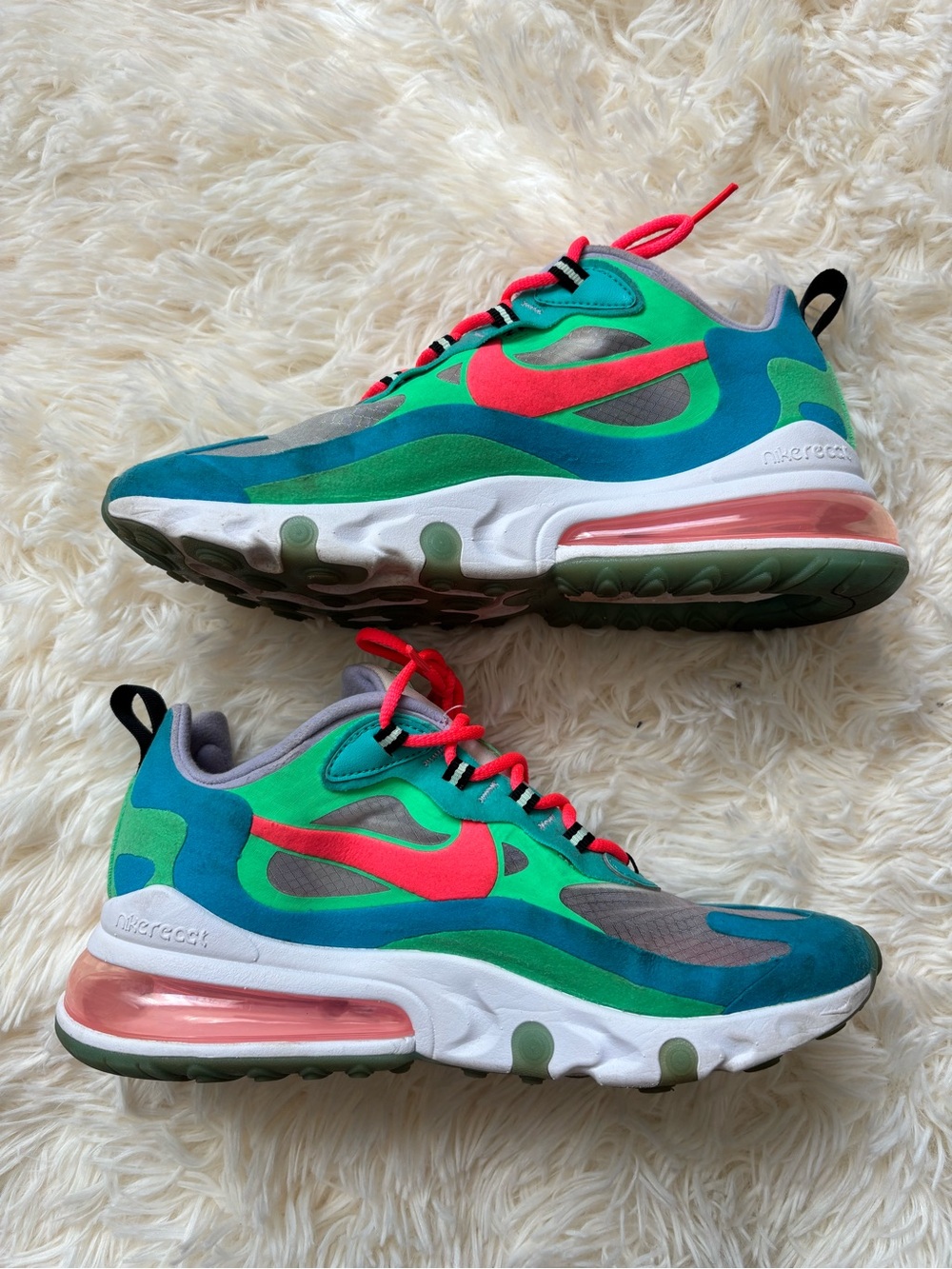 Nike Air Max 270 React Electro Green Blue Lagoon Watermelon Women’s 7.5